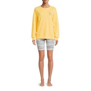 Long Sleeve Top with Bike Short Pajama set for Women from Secret Treasures